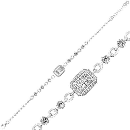 Women's Silver Baguette Bracelet