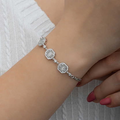 Baguette Women's Silver Bracelet