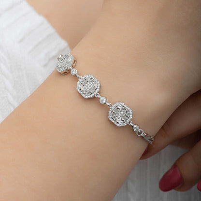 Baguette Women's Silver Bracelet