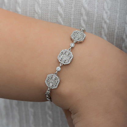 Baguette Women's Silver Bracelet