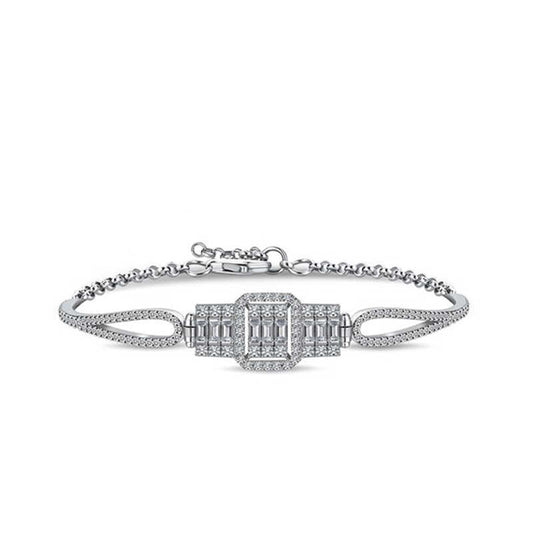 Women's Baguette Silver Bracelet