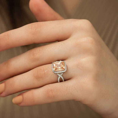 Square Baguette Women's Silver Ring