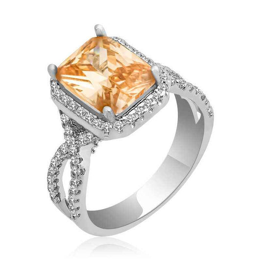 Square Baguette Women's Silver Ring