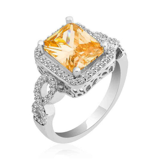 Square Baguette Women's Silver Ring