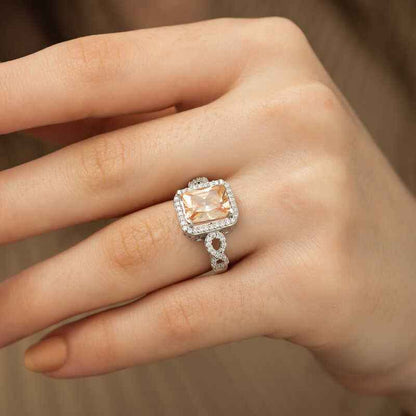 Square Baguette Women's Silver Ring