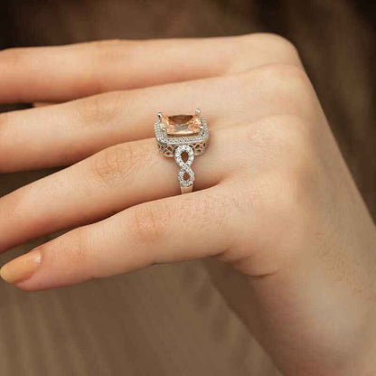 Square Baguette Women's Silver Ring