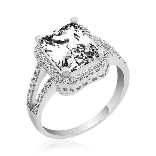 Square Baguette Women's Silver Ring