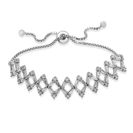 Baguette Stone Elevator Women's Silver Bracelet