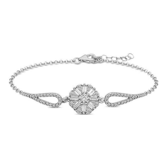 Baguette Stone Silver Bracelet