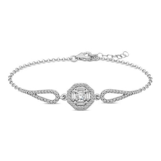 Baguette Stone Silver Bracelet