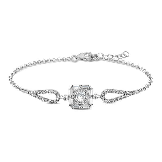 Baguette Stone Silver Bracelet