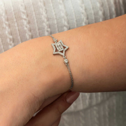Baguette Stone Star Women's Silver Bracelet
