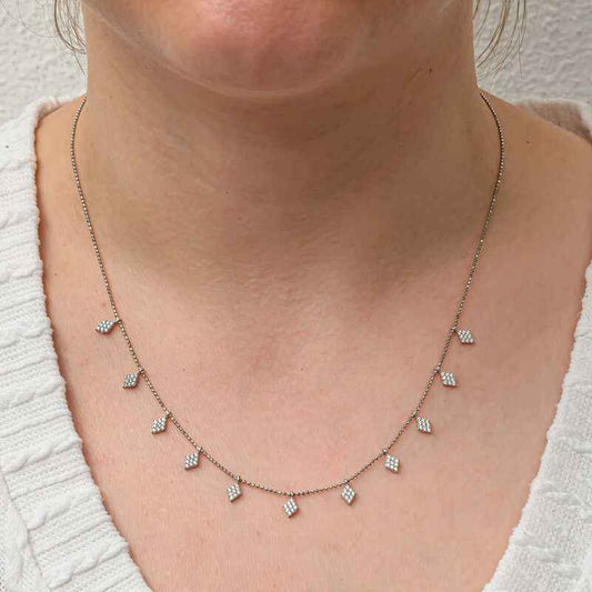 Baklava Cut Luck Women's Silver Necklace