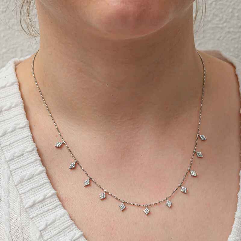 Baklava Cut Luck Women's Silver Necklace