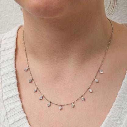 Baklava Cut Luck Women's Silver Necklace