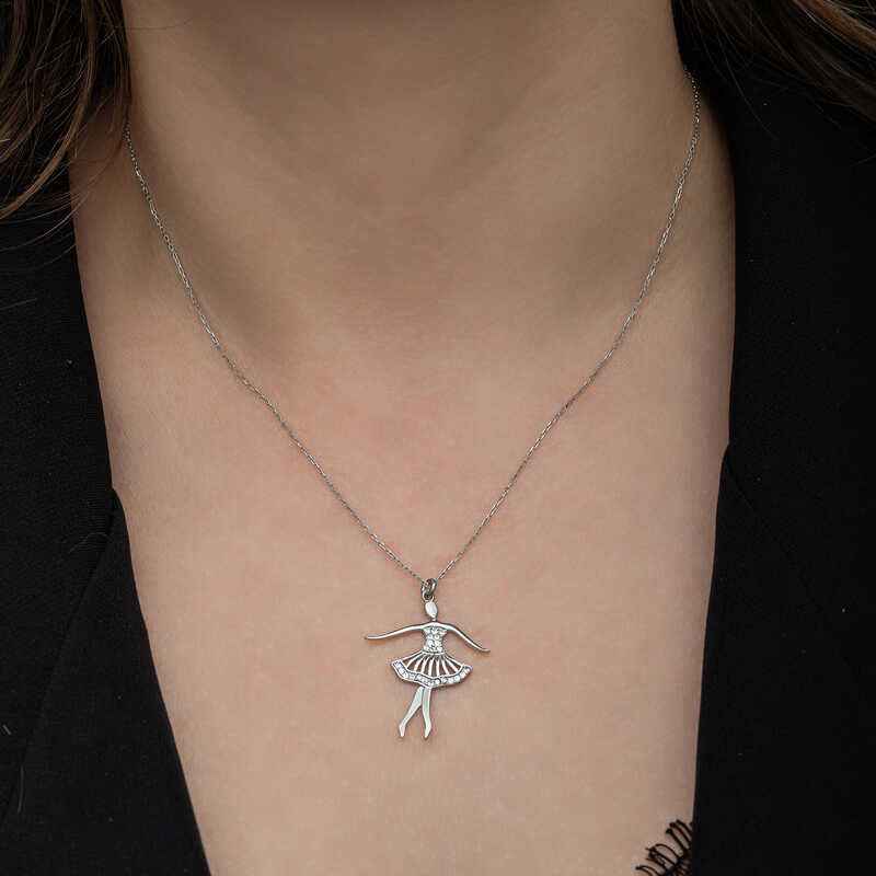 Ballerina Women's Silver Necklace
