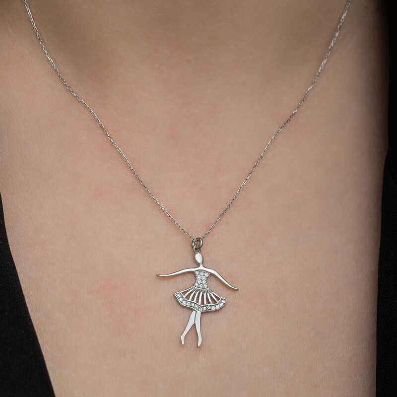 Ballerina Women's Silver Necklace