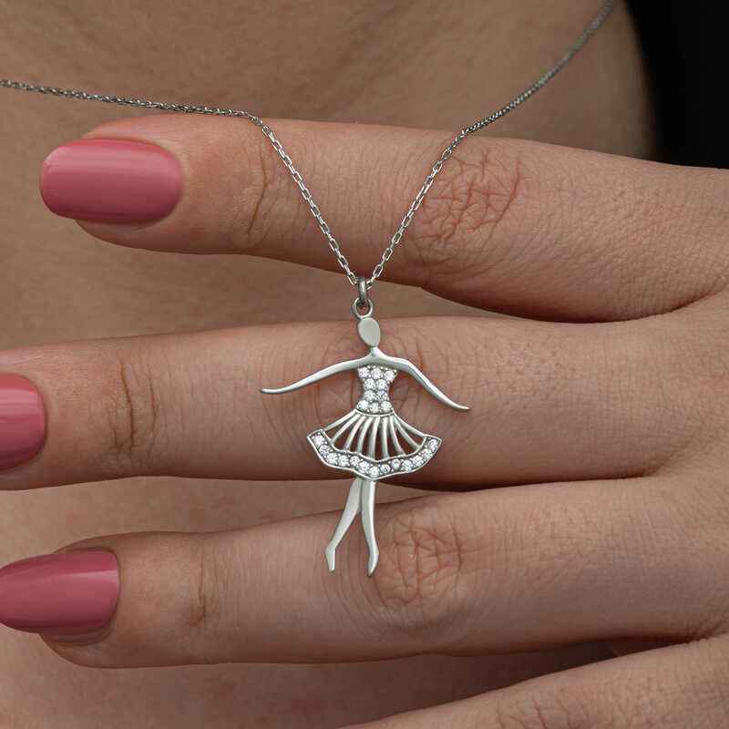Ballerina Women's Silver Necklace