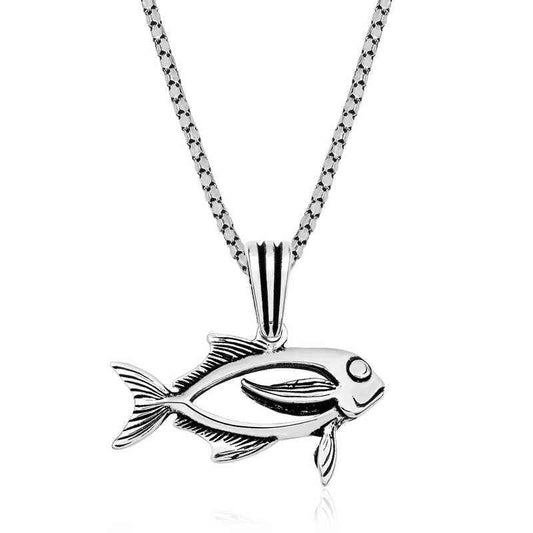 Fish Men's Silver Pendant