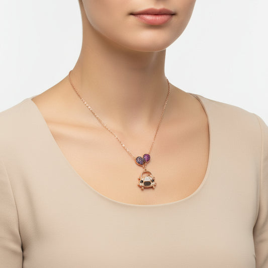 Balloon Car Women's Rose Plated Silver Necklace