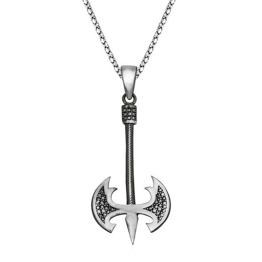 Collier en argent pour homme Axe