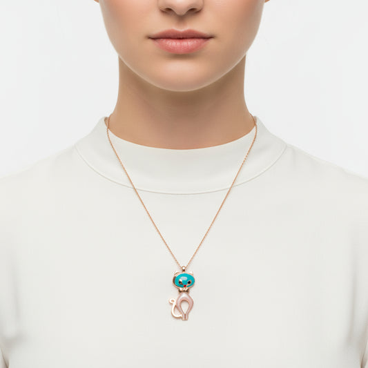 Women's Cat Silver Necklace