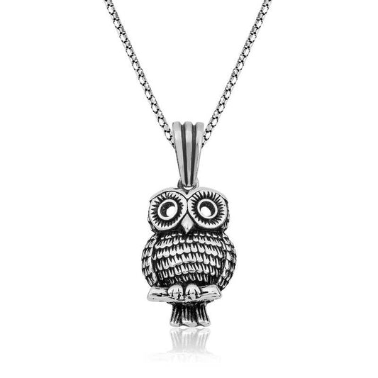 Collier en argent hibou