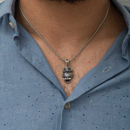 Collier en argent hibou