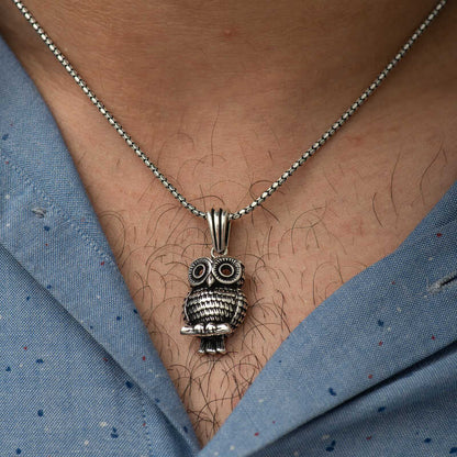 Collier en argent hibou