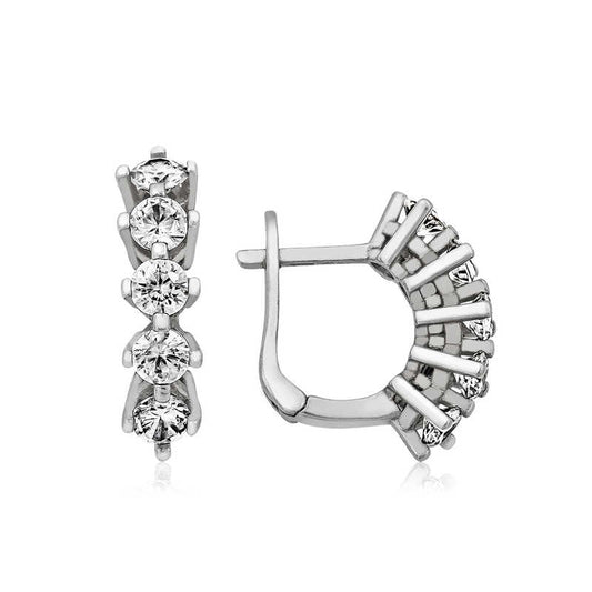 Boucles d'oreilles en argent 5 pierres