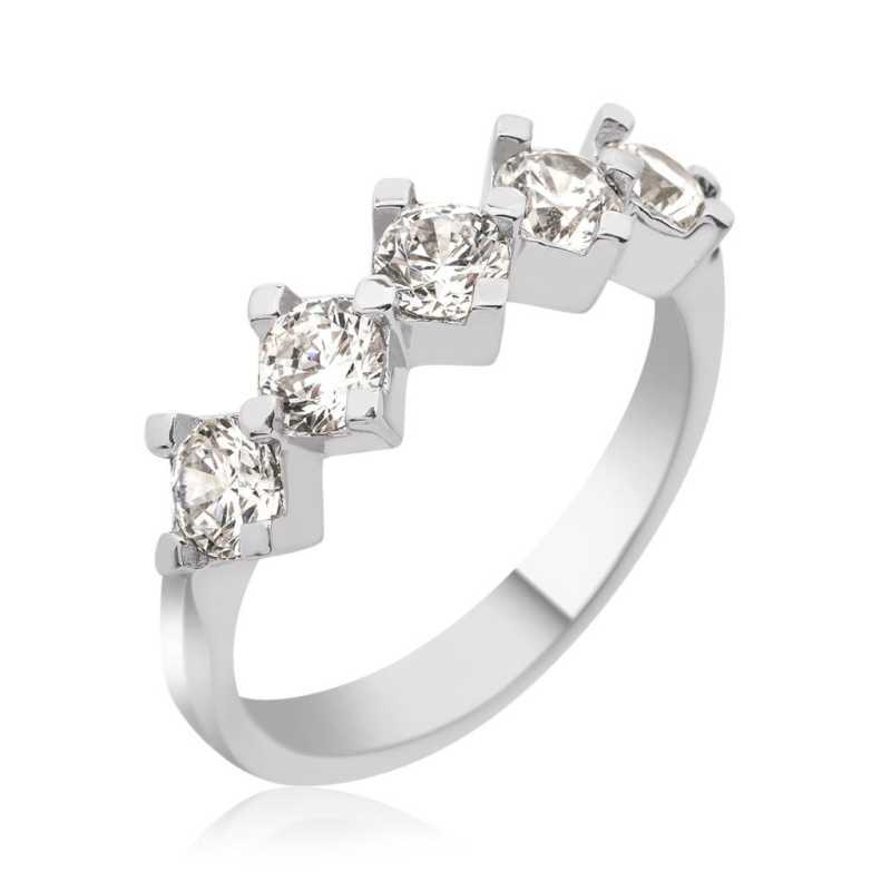 Bague en argent pour femme à 5 pierres