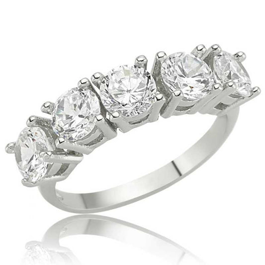 Bague en argent pour femme à 5 pierres 