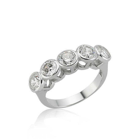 Bague en argent pour femme à 5 pierres 