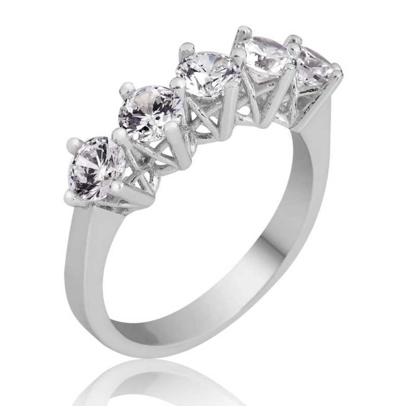 Bague en argent pour femme à 5 pierres