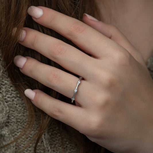 Five Stone Shuttle Women's Silver Ring