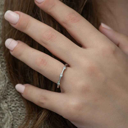 Five-Stone Shuttle Women's Silver Ring