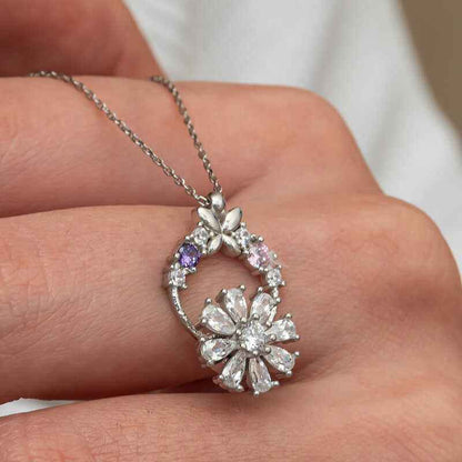 White Rotating Flower Women's Silver Pendant