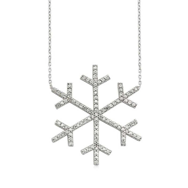 Collier en argent pour femme avec flocon de neige