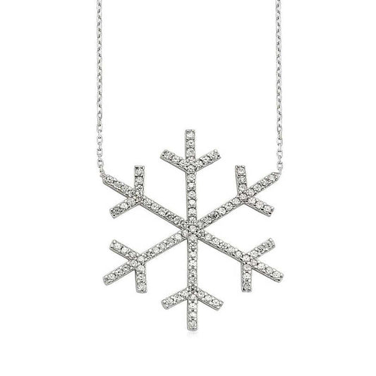 Collier en argent pour femme avec flocon de neige