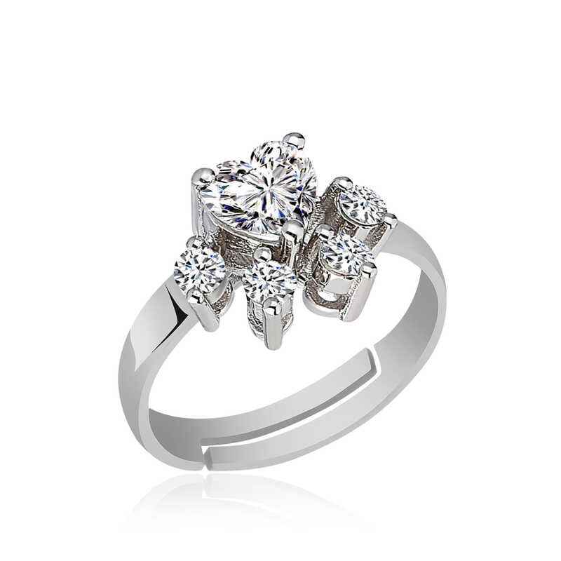 White Cat Paw Silver Ring