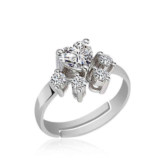 White Cat Paw Silver Ring