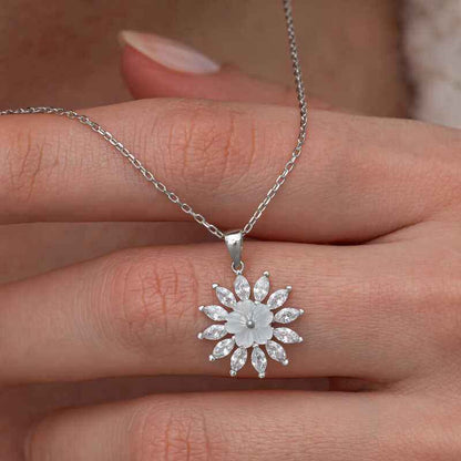 White Magnolia Flower Women's Silver Necklace