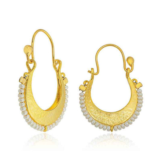 White Stone Bohemian Silver Earrings