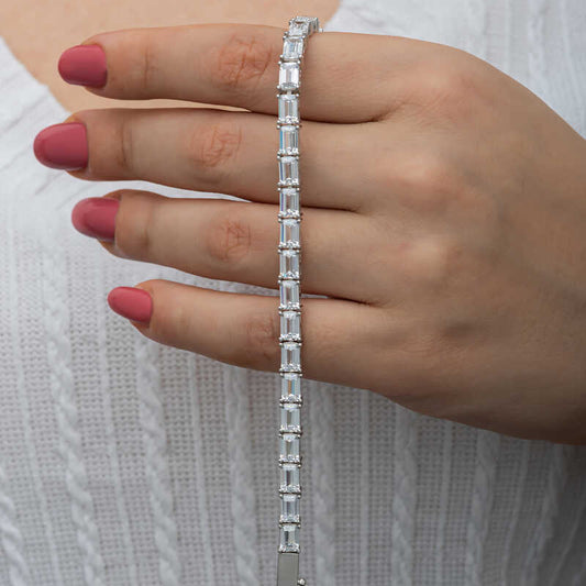 Bracelet en argent pour femme White Stone Waterway