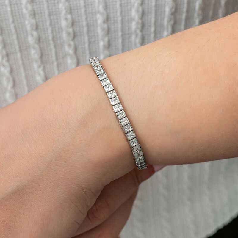 White Stone Waterway Women's Silver Bracelet
