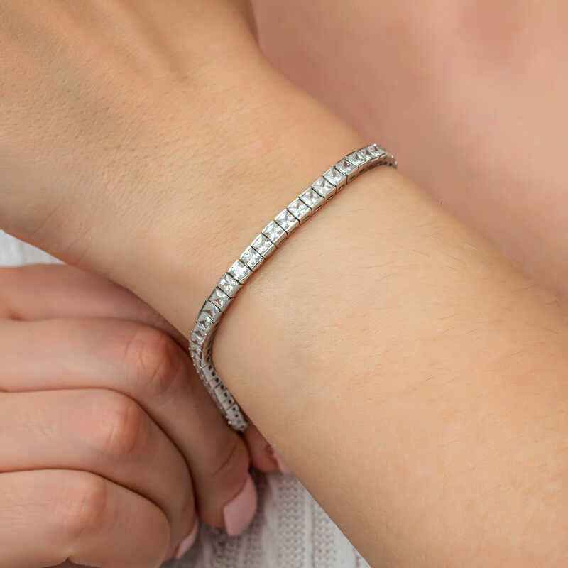 White Stone Waterway Women's Silver Bracelet