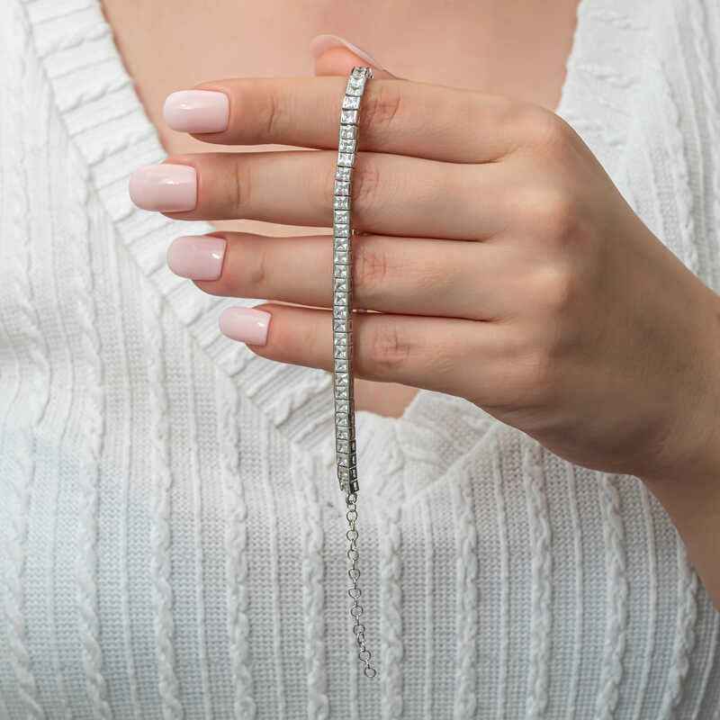 White Stone Waterway Women's Silver Bracelet