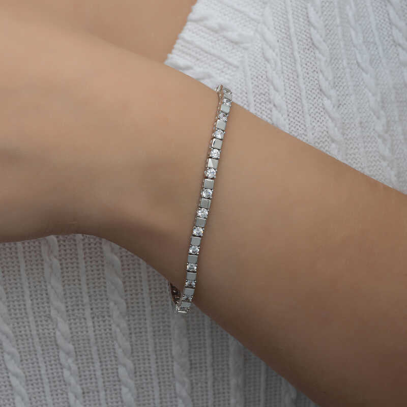 Bracelet en argent pour femme White Stone Waterway