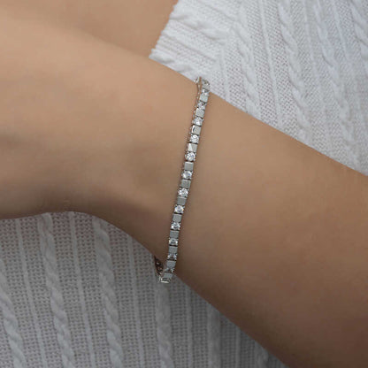 Bracelet en argent pour femme White Stone Waterway