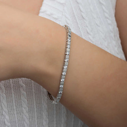 Bracelet en argent pour femme White Stone Waterway